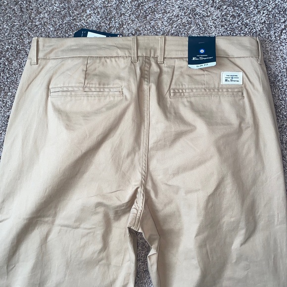 Ben Sherman Men's Size 38x32 Slim Fit Stretch Tan Casual Khaki Sand Chino Pants - Picture 5 of 6